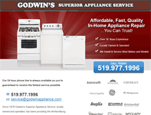 Tablet Screenshot of godwinappliance.com